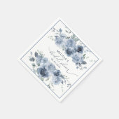 Dusty Blue Waterverf Floral Vrijgezellenfeest Napk Servet (Hoek)