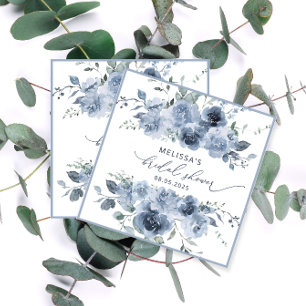 Dusty Blue Waterverf Floral Vrijgezellenfeest Napk Servet