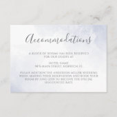 Dusty Blue Waterverf Floral Wedding Accommodatie Informatiekaartje (Voorkant)