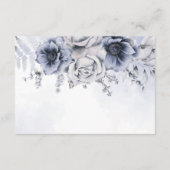 Dusty Blue Waterverf Floral Wedding Accommodatie Informatiekaartje (Achterkant)