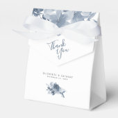 Dusty Blue Waterverf Floral Wedding Bedankdoosjes (Voorkant Zijde)