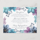 Dusty Blue Waterverf Floral Wedding Enclosure Informatiekaartje (Voorkant)