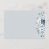 Dusty Blue Waterverf Floral Wedding Hotel Enclosu Informatiekaartje (Achterkant)