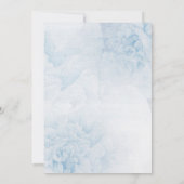 Dusty Blue Waterverf floral Wedding Invitation Kaart (Achterkant)