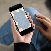 Dusty Blue Waterverf Floral Wedding Kaart