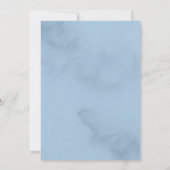 Dusty Blue Waterverf Floral Wedding Kaart (Achterkant)