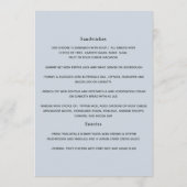 Dusty Blue Waterverf floral Wedding Menu (Achterkant)