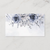 Dusty Blue Waterverf Floral Wedding Reception Informatiekaartje (Achterkant)