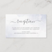 Dusty Blue Waterverf Floral Wedding Reception Informatiekaartje (Voorkant)