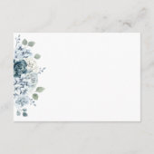 Dusty Blue Waterverf Floral Wedding Reception Informatiekaartje (Achterkant)