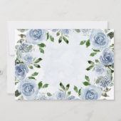  Dusty Blue Waterverf Flowers | Baptisme Bedankkaart (Achterkant)