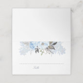 Dusty Blue Waterverf Flowers Elegant Romantisch Plaatskaartje (Buitenkant ongevouwen)