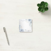 Dusty Blue Waterverf Flowers Silver Elegant Post-it® Notes (Kantoor)
