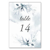 Dusty Blue Waterverf Foliage Table Number Kaart (Achterkant)