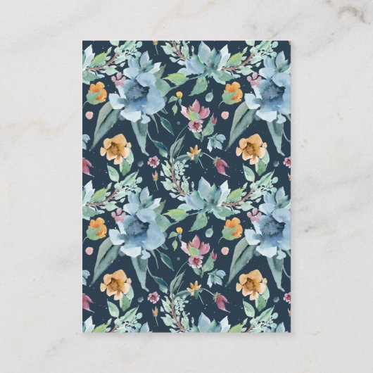 dusty blue waterverf foto's trouwkaart informatiekaartje (Achterkant)