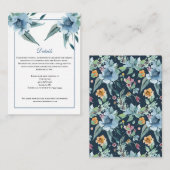 dusty blue waterverf foto's trouwkaart informatiekaartje (Voorkant / Achterkant)