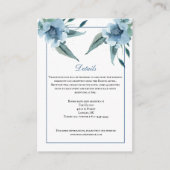dusty blue waterverf foto's trouwkaart informatiekaartje (Voorkant)