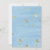 Dusty Blue Waterverf Gold Wedding Invitations (Achterkant)