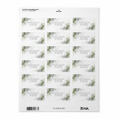 Dusty Blue Waterverf Greenery Return Address Etiket (Full Sheet)