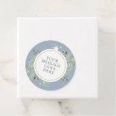 Dusty Blue Waterverf Greenery Wedding Bedankjes Labels (In situ)