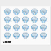 Dusty Blue Waterverf Hartelijk dank Ronde Sticker (Vel)