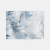 Dusty Blue Waterverf Misty Abstract Forest Fleece Deken (Voorkant (Horizontaal))