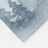 Dusty Blue Waterverf Misty Abstract Forest Fleece Deken (Hoek)