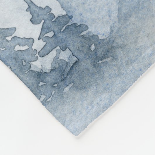 Dusty Blue Waterverf Misty Abstract Forest Fleece Deken (Hoek)