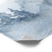 Dusty Blue Waterverf Misty Abstract Forest Poster (Hoek)