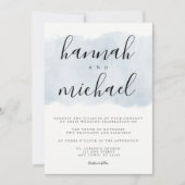 Dusty Blue Waterverf Modern Simple Wedding Kaart (Voorkant)