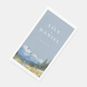 Dusty Blue Waterverf Mountain Wildflower Wedding Servet (Hoek)