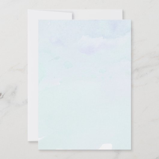 Dusty Blue Waterverf Pampas Grass Palm Greenery Kaart (Achterkant)