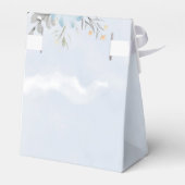 Dusty Blue Waterverf Peony Flowers Wedding Bedankdoosjes (Achterkant)