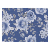 Dusty Blue Waterverf Peony Tapestry Tafelkleed (Voorkant (Horizontaal))