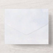 Dusty Blue Waterverf Peony trouwt in één in één All In One Uitnodiging (Achterkant)