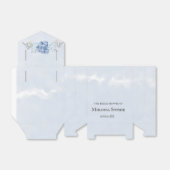 Dusty Blue Waterverf Peony Vrijgezellenfeest Bedankdoosjes (Uitgevouwen)