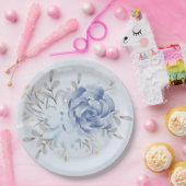 Dusty Blue Waterverf Peony Wedding Paper Bord (Feest)