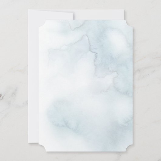 Dusty Blue Waterverf Pewter Willow Branch Save The Date (Achterkant)