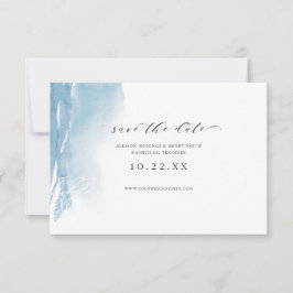 Dusty Blue Waterverf Photo Save the Date