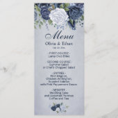  Dusty Blue Waterverf Rozen Menu (Voorkant)
