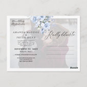 Dusty Blue Waterverf Rozen Save the Date Briefkaart (Achterkant)