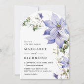 Dusty Blue Waterverf Rustic Bloemboog bruiloft Kaart (Voorkant)