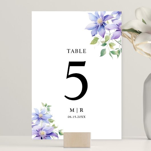 Dusty Blue Waterverf Rustic Floral Wedding Kaart