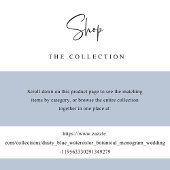 Dusty Blue Waterverf Script Monogram Wedding Menu