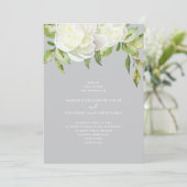 Dusty Blue Waterverf Spring Floral Peony Wedding Kaart (Staand voorkant)