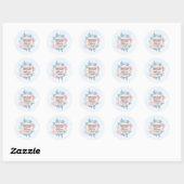 Dusty Blue Waterverf Succulent 30e Verjaardag Ronde Sticker (Vel)