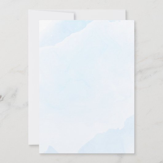 Dusty Blue Waterverf Succulent Bar Bat Mitzvah Kaart (Achterkant)