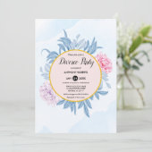 Dusty Blue Waterverf Succulent Divorce Party Kaart (Staand voorkant)