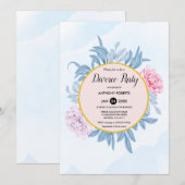 Dusty Blue Waterverf Succulent Divorce Party Kaart (Voorkant / Achterkant)