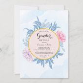 Dusty Blue Waterverf Succulent Gender onthullen Kaart (Voorkant)